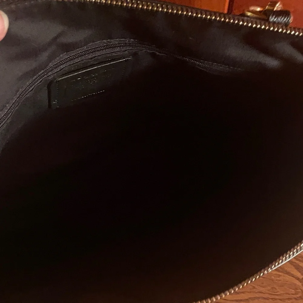 Coach Black Leather Tote with Gold-Tone Hardware - Picture 9 of 16